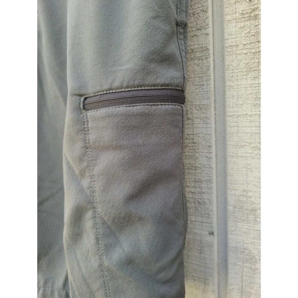 The North Face Men's 32 Stretch Hiking Shorts Gray Green Polyester Outdoor
